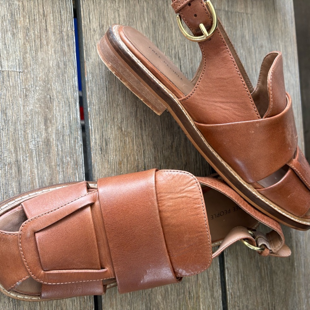 Free People Libby Fisher Leather Flats 8.5 - Picture 5 of 9